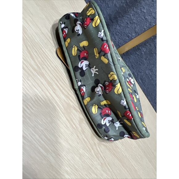 Disney Mickey Mouse Travel Make Up Bag Pouch Olive Green 7x5x2 - Picture 4 of 5